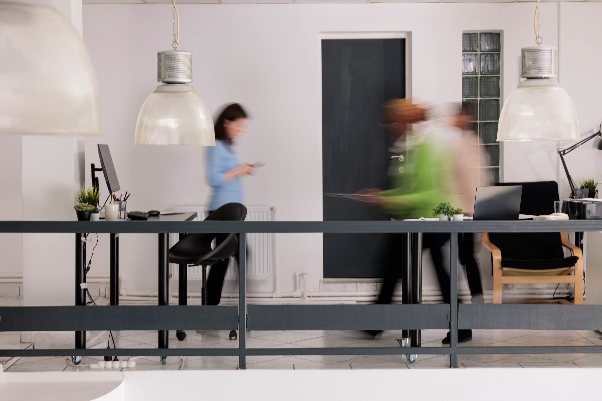 Commercial office setting for routine janitorial cleaning